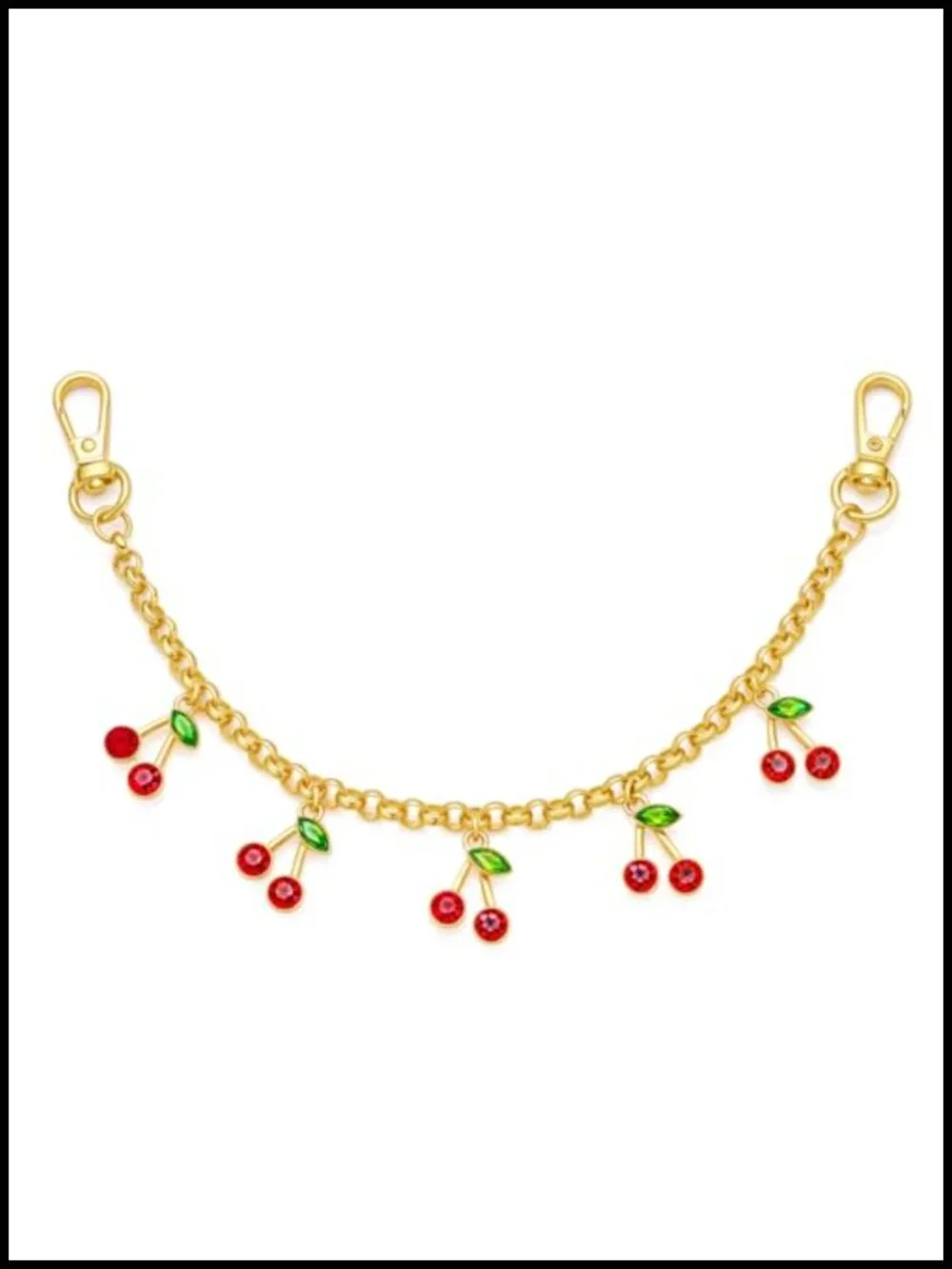 Cherry Keychain Double Buckle Key Pendant 14K Gold-Plated Bag Charm